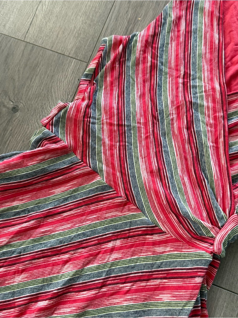 Anthropologie Bailey 44 Emile Red Striped Wrap Dress - Picture 3 of 6